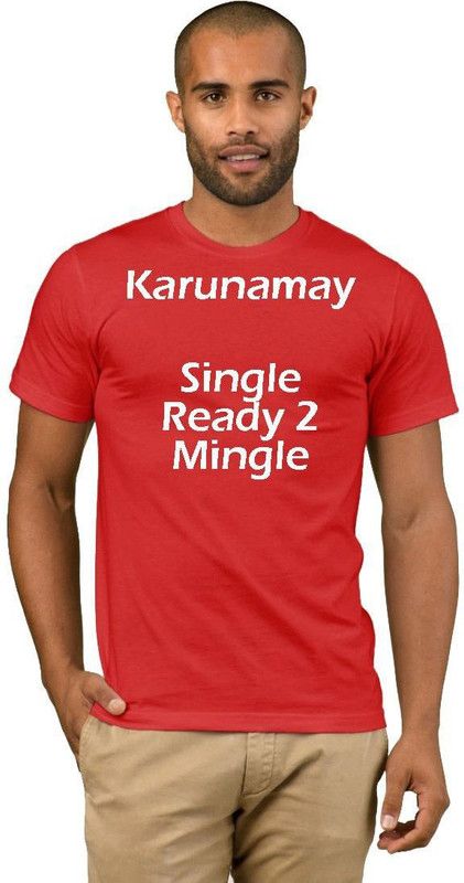 Karunamay College Romantic Quotation Romeo Fashion V21 Men Printed Round Neck Cotton Blend Red T-Shirt