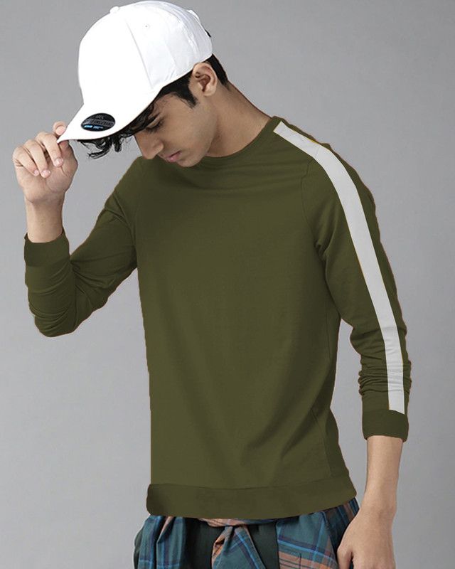 Boys Colorblock Pure Cotton T Shirt  (Dark Green, Pack of 1)