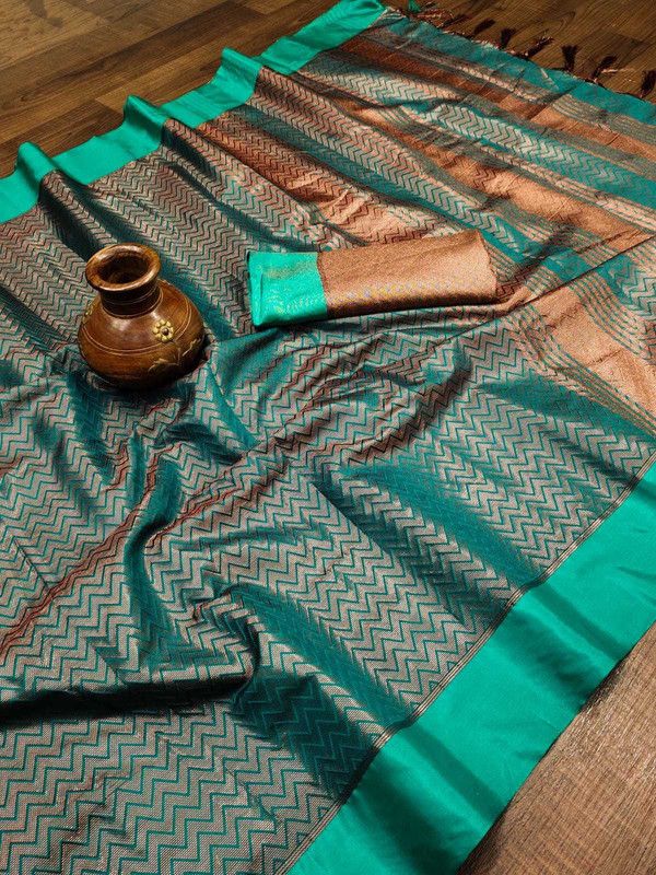 Applique Paithani Cotton Silk Saree  (Multicolor)
