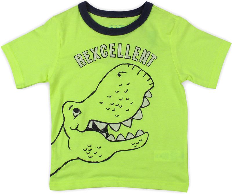 Girls Printed Polycotton T Shirt  (Yellow, Pack of 1)
