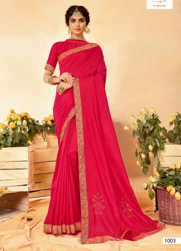 Embellished, Solid/Plain Banarasi Pure Silk, Art Silk Saree  (Red)