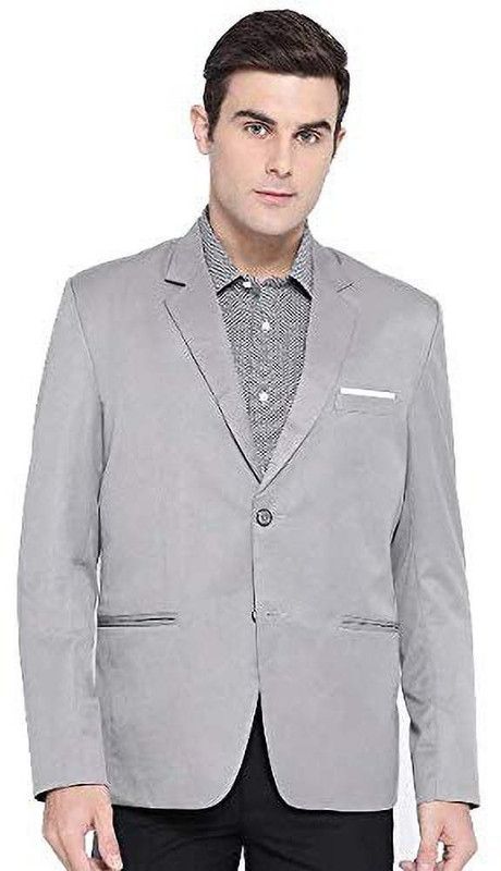Men & Women Solid Single Breasted Formal Blazer  (Grey)