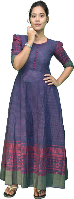 Women Ikat Cotton Blend Straight Kurta  (Multicolor)