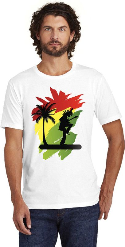 Broyz Bob Marley Men Round Neck White T-Shirt Men Printed Round Neck Polyester White T-Shirt