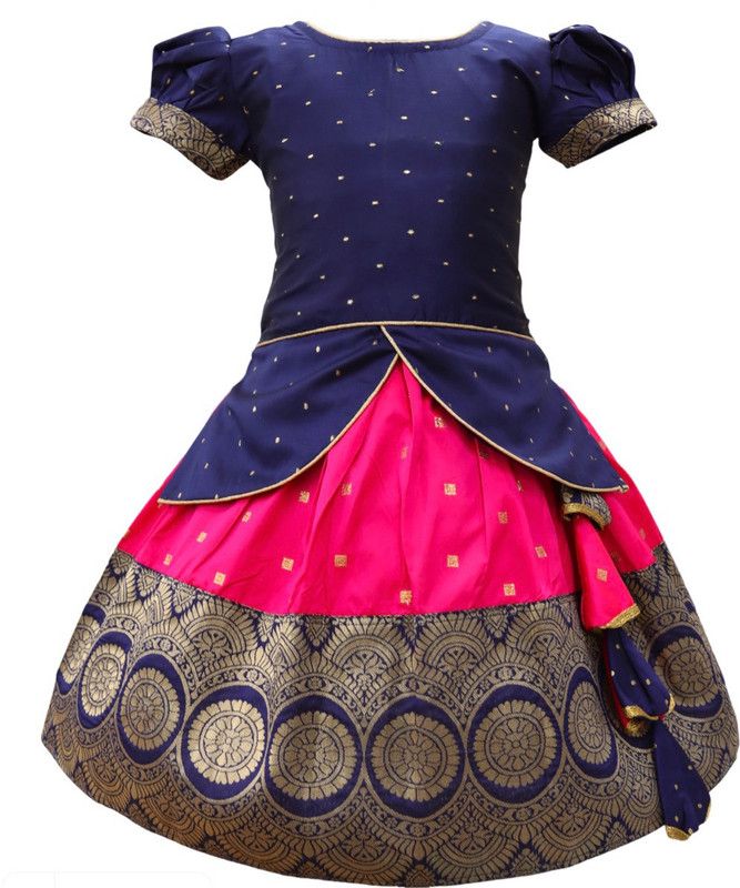 Baby Girls Lehenga Choli Ethnic Wear Self Design Lehenga Choli  (Multicolor, Pack of 1)