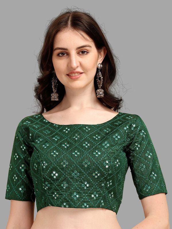Unstitched Satin Blouse Material Printed