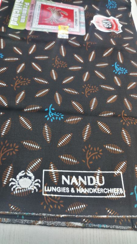 nandu Graphic Print Brown Lungi
