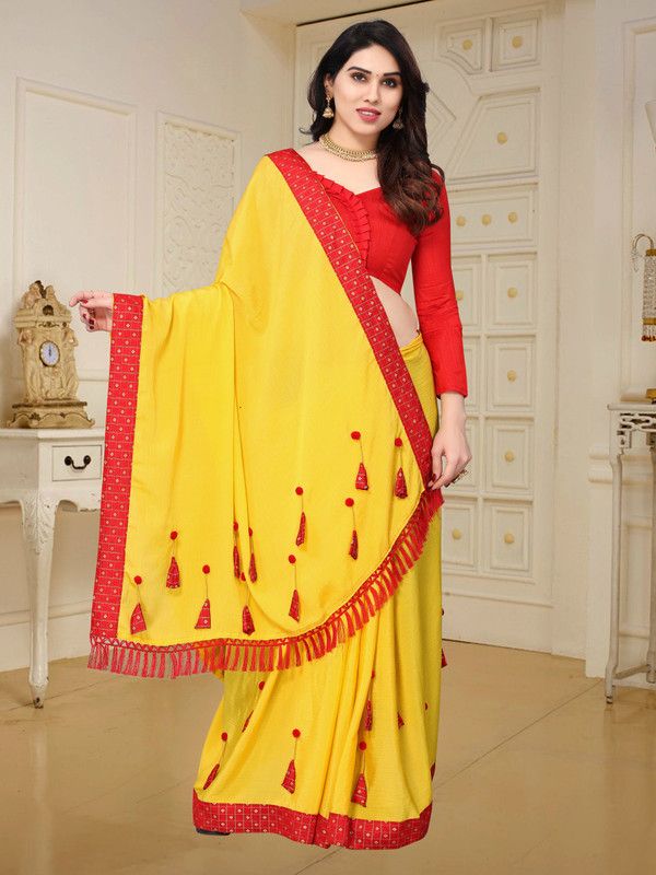 Woven Bollywood Chanderi Saree  (Dark Green)