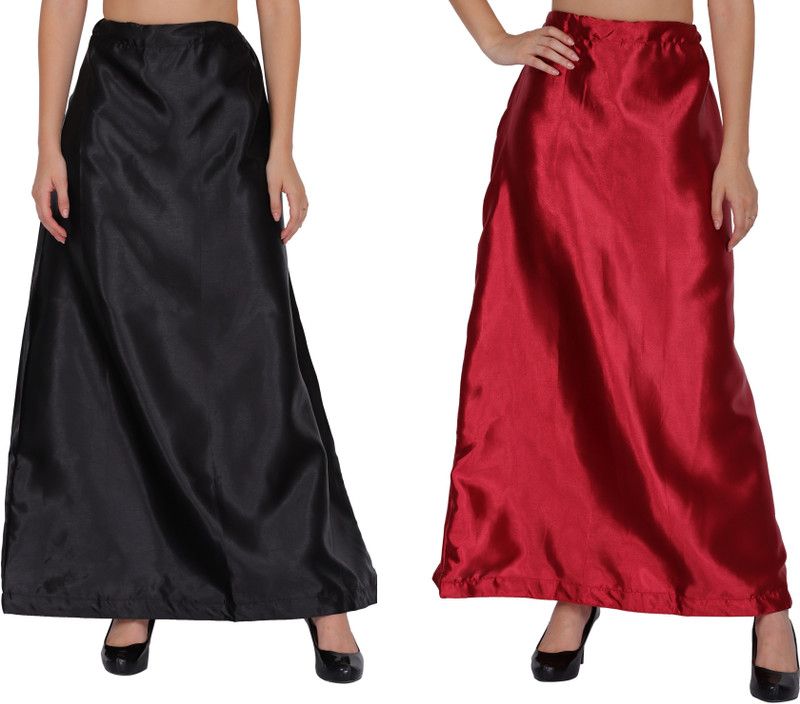 WO AI NI PT04-PT22-Black-BloodRed Satin Blend Petticoat  (Free)