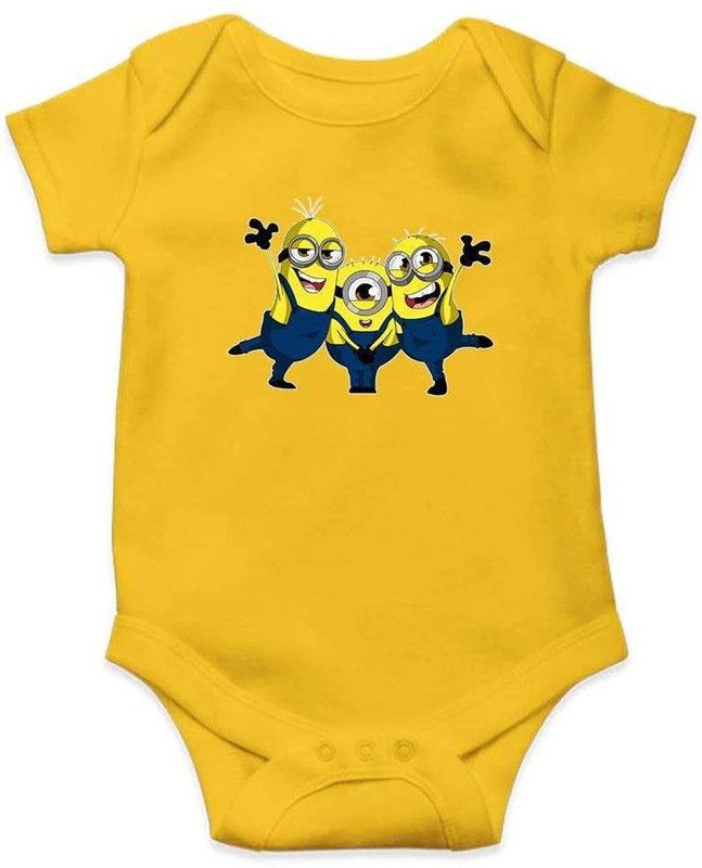 Romper For Baby Boys & Baby Girls Casual Printed Cotton Jersey  (Yellow, Pack of 102)