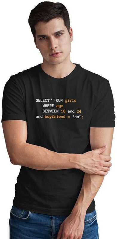 Programmer's Life No Hugs and Kisses Only Bugs and Fixes | Programmer T Shirt | Coding T Shirt for Coders | Developer T Shirt | | Geek T-Shirt | Programming T- Shirt | Coder T-Shirt Men Printed Round Neck Pure Cotton Black T-Shirt