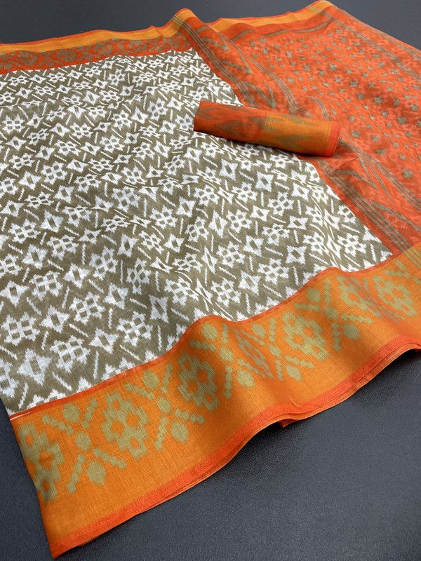 Pochampally Cotton Silk Saree  (Multicolor)