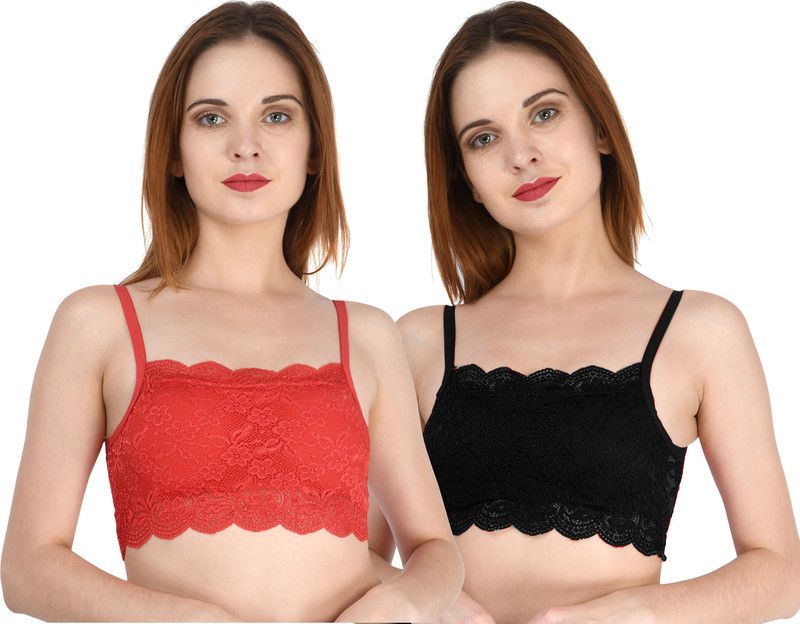 Pack of 2 Women Bralette Lightly Padded Bra  (Multicolor)