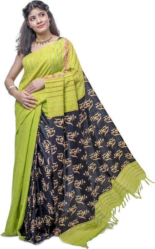 Striped Daily Wear Pure Cotton Saree  (Multicolor)