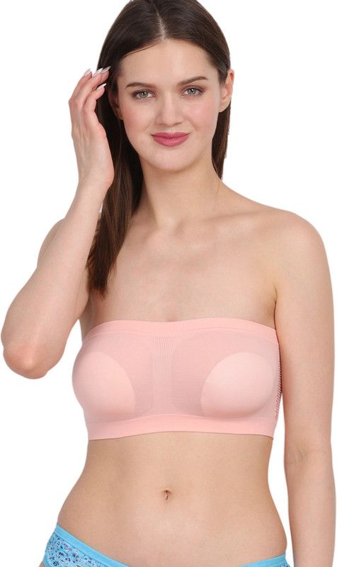 Women Bandeau/Tube Non Padded Bra  (Orange)