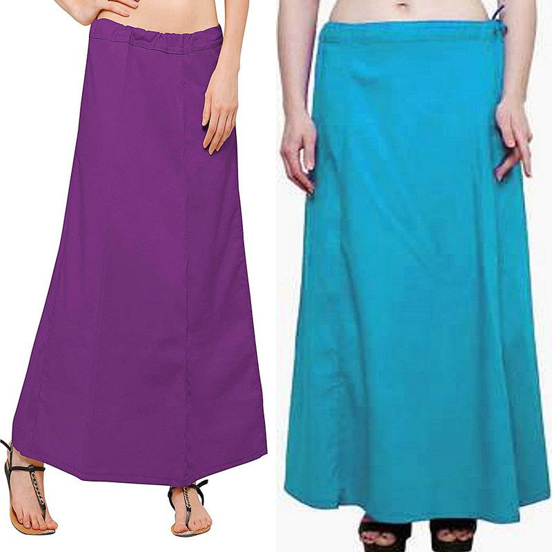 Gugaliya VIOLET-FIROZI Pure Cotton Petticoat  (Medium)