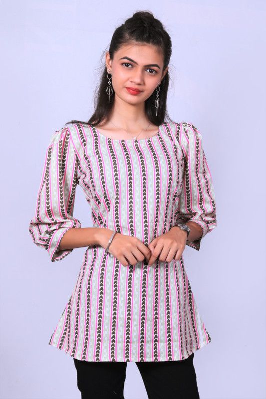Party Striped Women Multicolor Top