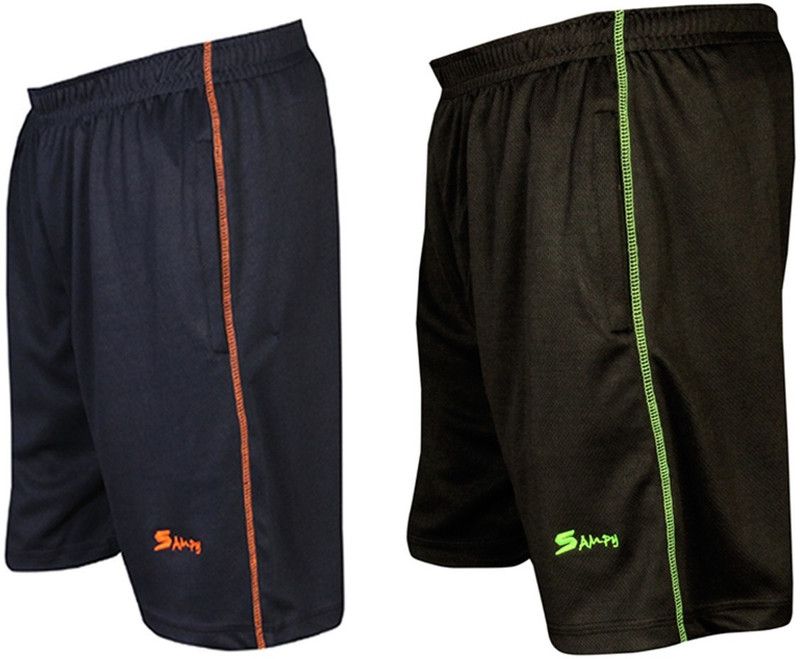 Pack of 2 Solid Men Multicolor Gym Shorts