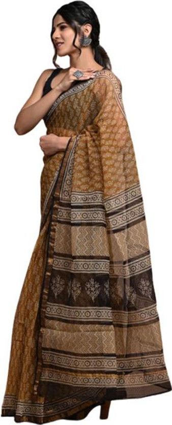 Printed Daily Wear Muslin Saree  (Multicolor)