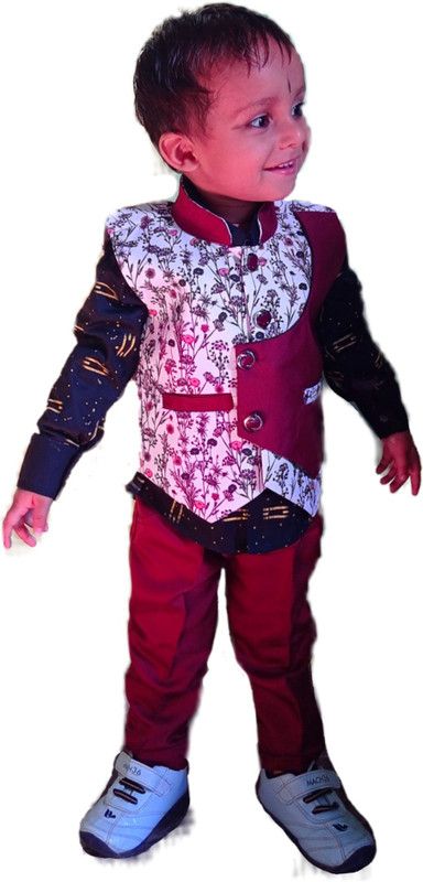 Baby Boys Casual Dress Waistcoat  (Multicolor)