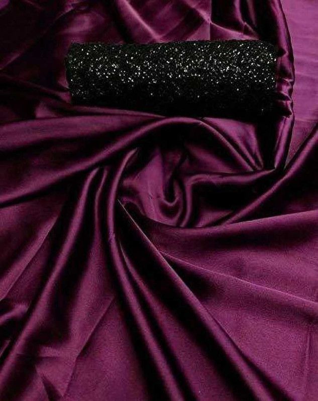 Bollywood Satin Saree  (Purple)