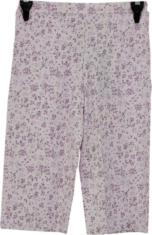 Girls Regular Fit White Cotton Blend Trousers