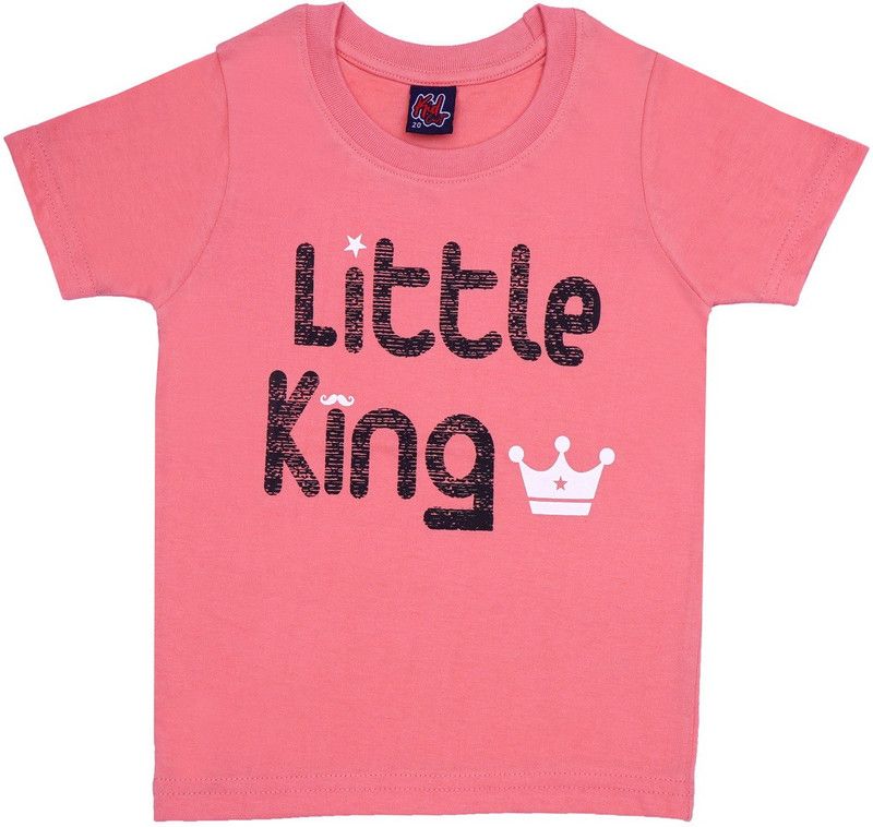 Boys Printed Polycotton T Shirt  (Pink, Pack of 1)