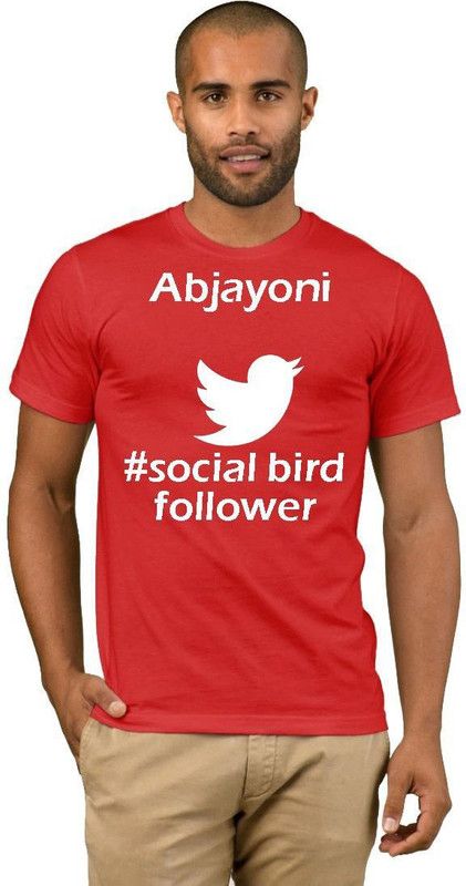 Abjayoni Twitter Quotation Style Fashion V19 Men Printed Round Neck Cotton Blend Red T-Shirt