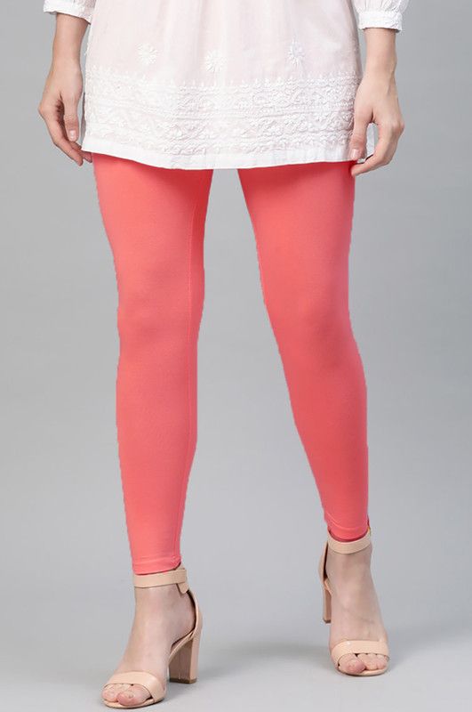 FUBAR Ankle Length Western Wear Legging  (Pink, Solid)