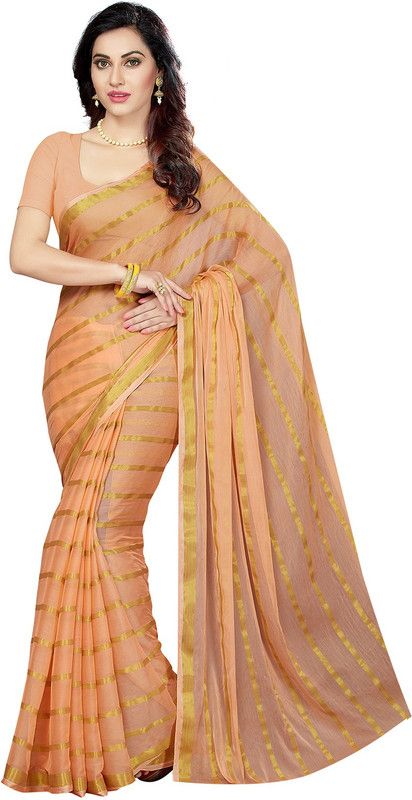 Woven Bollywood Chiffon Saree  (Multicolor)