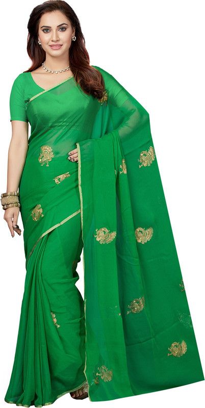 Embellished Bollywood Chiffon Saree  (Multicolor)