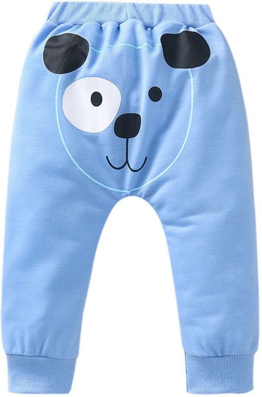Baby Boys Regular Fit Blue Cotton Blend Trousers