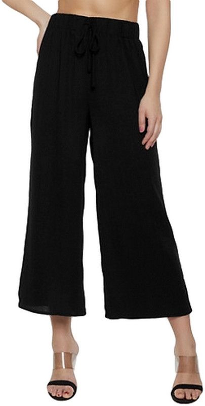 Girls Relaxed Black Cotton Blend Trousers