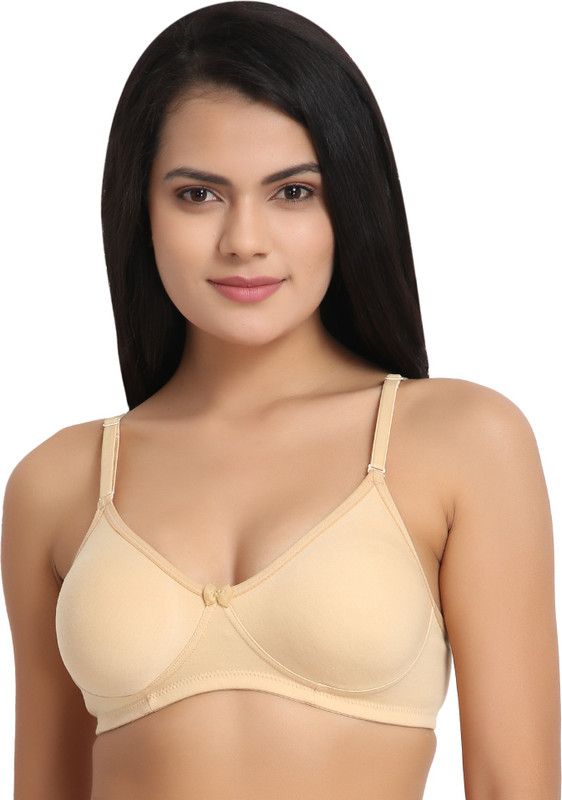 Kom Girls T-Shirt Non Padded Bra  (Beige)