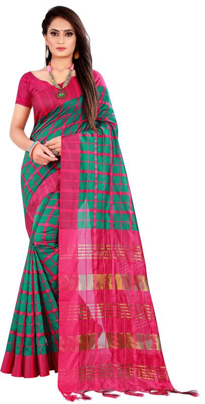 Daily Wear Cotton Silk Saree  (Light Green)
