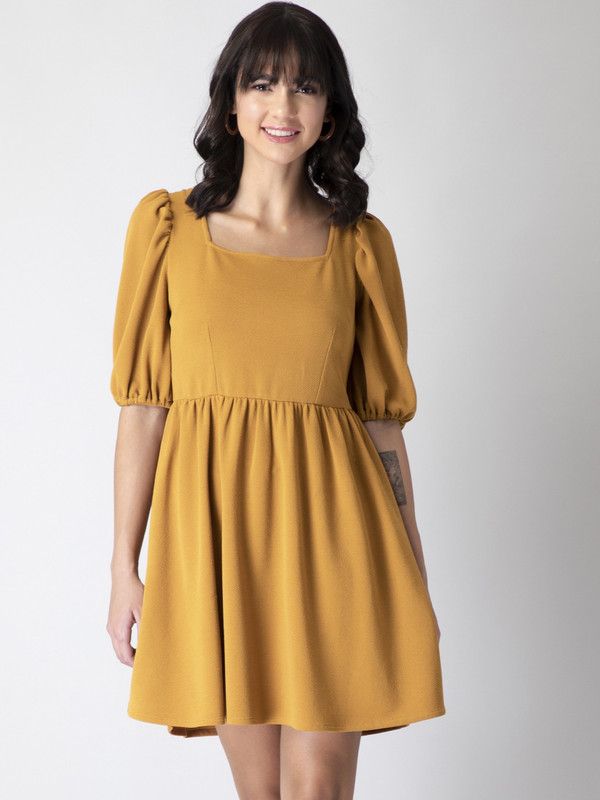 Party Regular Sleeves Solid Women Yellow Top