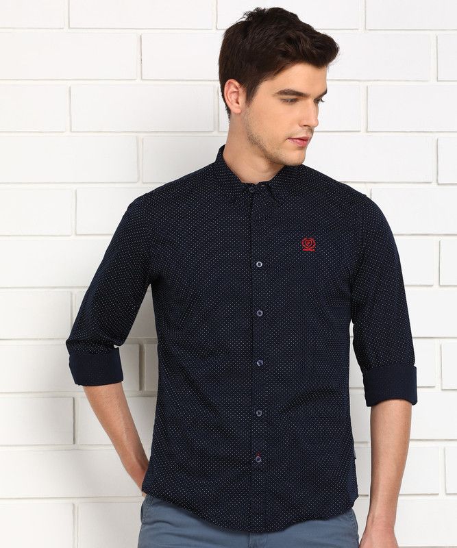 Men Regular Fit Polka Print Casual Shirt