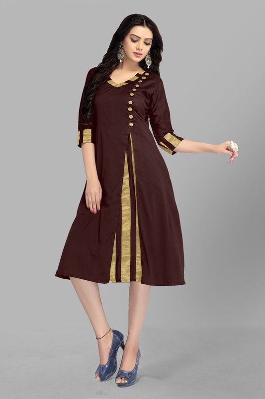 Women Embellished Kurta  (Brown)