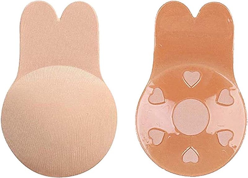 LATHIYA FAB Zhuqua Boob Tape with 10 Nipple Pasties Multipurpose Nipple Tape Skin Colour Cotton, Silicone Peel and Stick Bra Petals  (Beige Pack of 2)