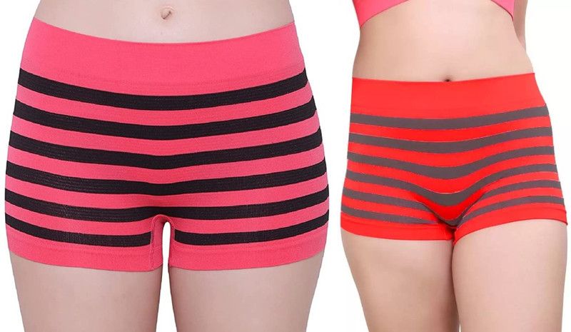 Pack of 2 Women Boy Short Pink, Red Panty
