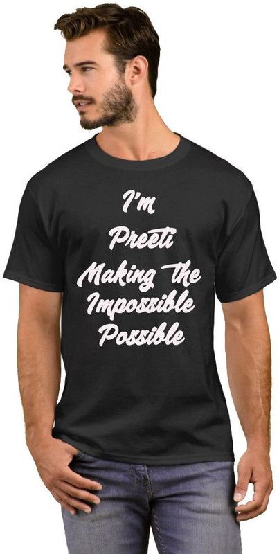 Preeti Making the Impossible Possible Men Printed Round Neck Reversible Cotton Blend White, Black T-Shirt