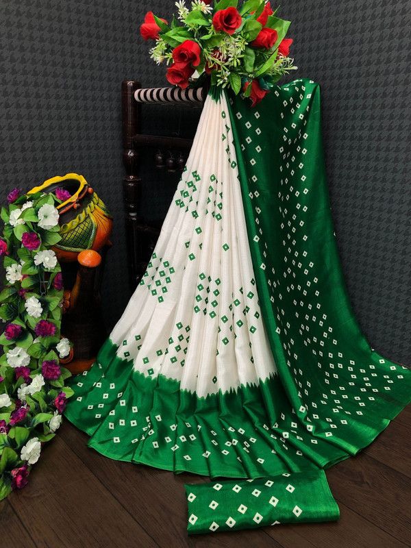 Self Design Banarasi Jacquard, Cotton Silk Saree  (Light Green, White)