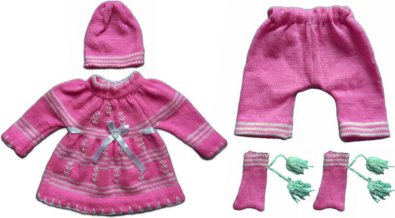 Baby Girls Party(Festive) Sweatshirt Pyjama  (Pink)