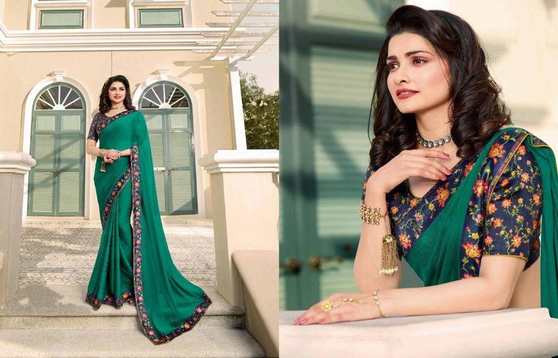 Floral Print Daily Wear Georgette Saree  (Green, Maroon, Blue, Black, Light Green, Cream, Mustard)