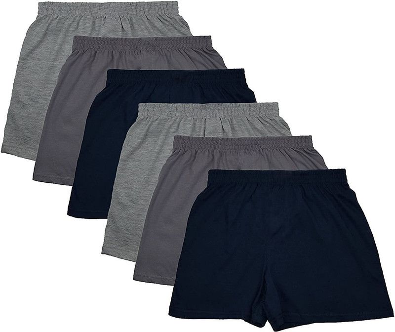 Pack of 6 Solid Men Multicolor Basic Shorts