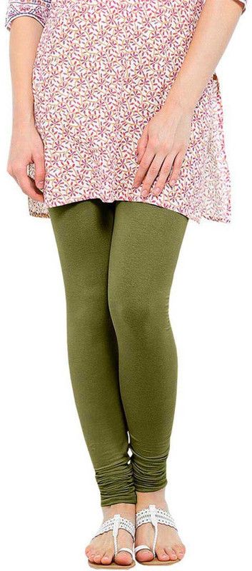 RRTBZ Churidar Ethnic Wear Legging  (Dark Green, Solid)