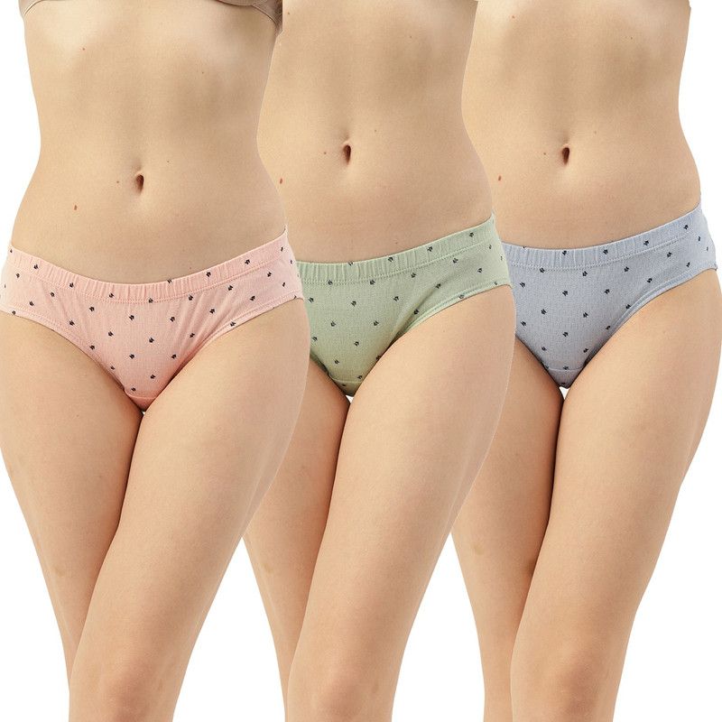 Pack of 3 Women Hipster Orange, Blue, Green Panty