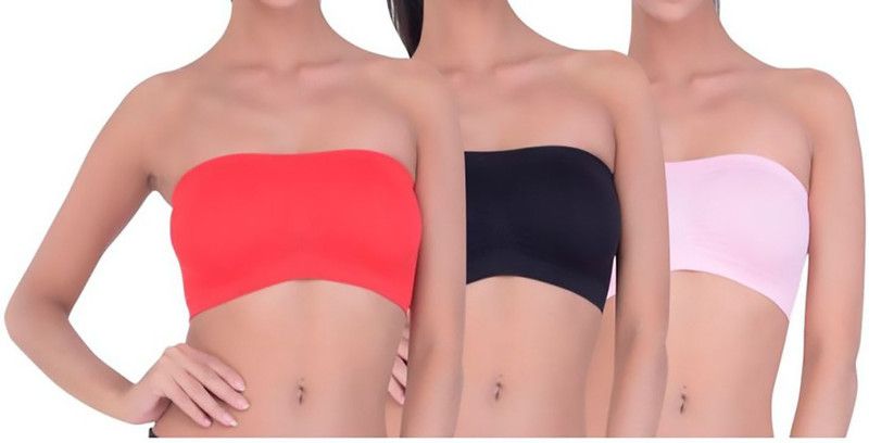 Pack of 3 Women Bandeau/Tube Non Padded Bra  (Multicolor)