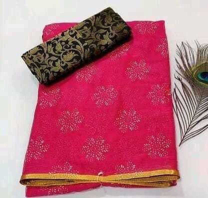 Self Design Daily Wear Chiffon Saree  (Pink)