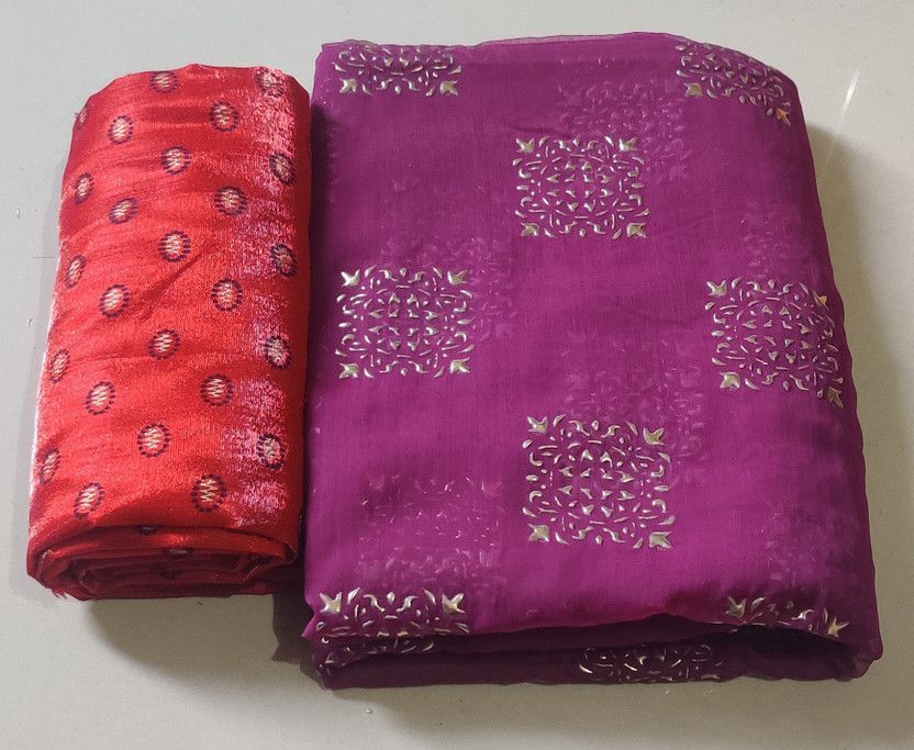 Printed Daily Wear Chiffon Saree  (Magenta)